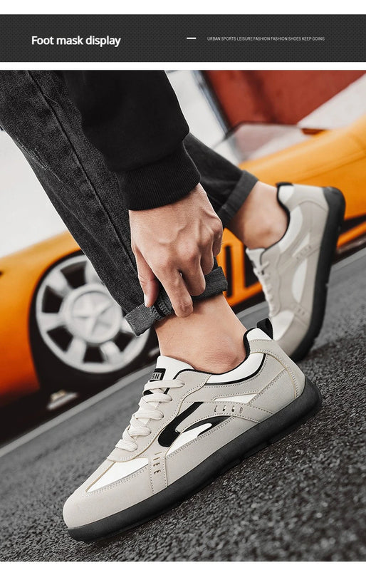 Men's Casual Sports Shoes with Low Heel Round Toe Soft Sole Multi-color Design Fashionable Large Size Walking Board Shoes