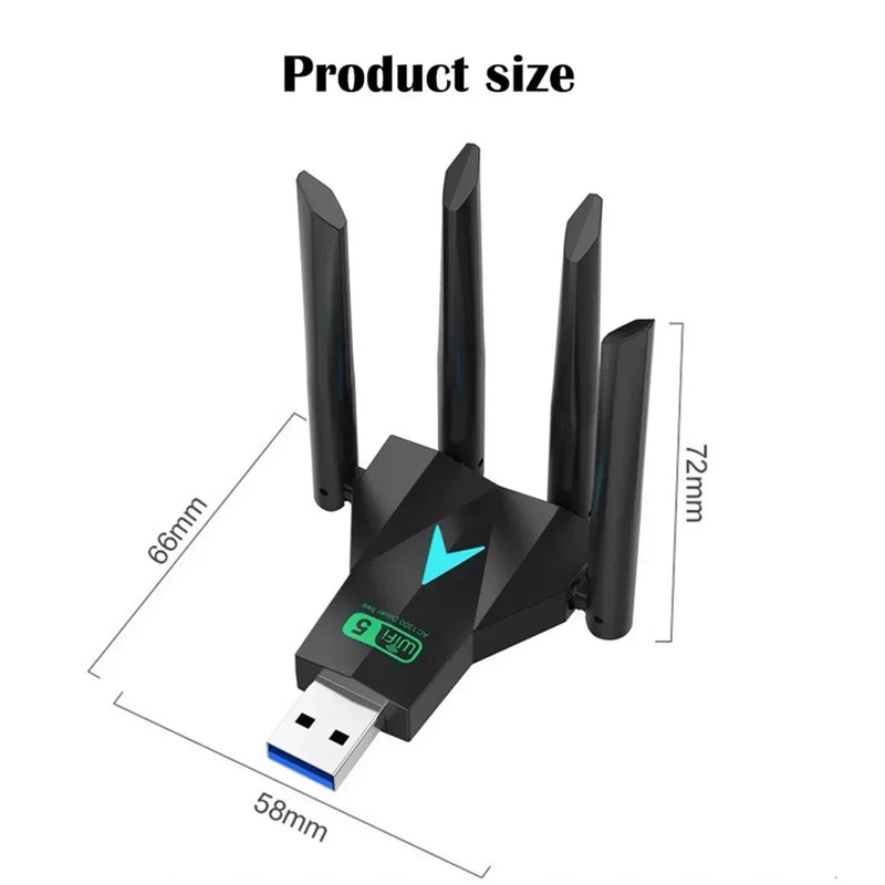 1300Mbps WiFi USB Adapter 2.4G/5Ghz USB3.0 Wi - Fi Dongle 802.11AC 4 - Antenna Wireless Receiver For - Visuel 3 | SAMAG