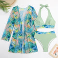 Halter Print Bikini Sets Women Swimsuit With Kimono | SAMAG