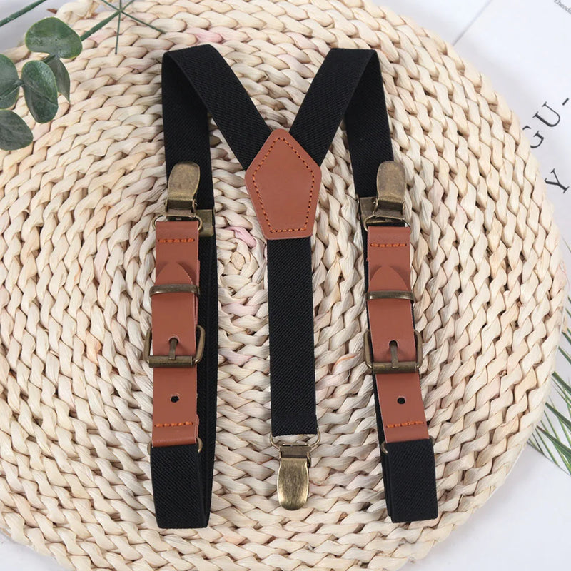 New Casual Kids Elastic Suspenders Children Boys Matching Tuxedo Suit Adjustable Y - Back Braces for Party - Visuel 2 | SAMAG