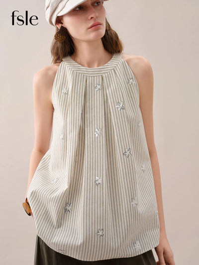 FSLE【Premium Series】 Summer Women's Striped Embroidered | SAMAG