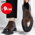 7-9cm Height Increasing Shoes for Men Summer Autumn Inside High Shoes Men's Hollow Business Dress Men's Elevator Leather Shoes