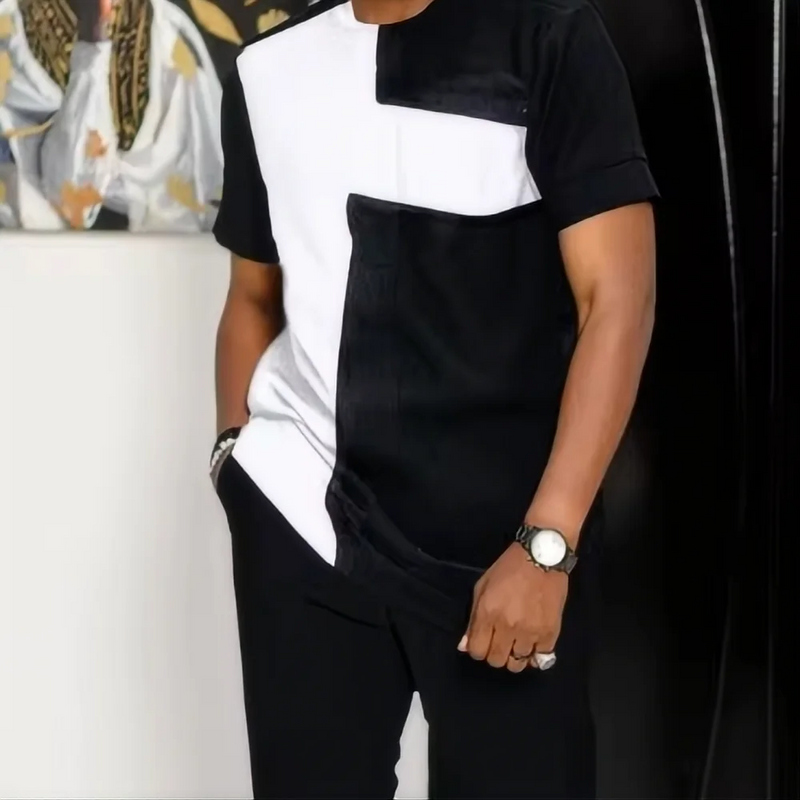 Men's sports set 2 - piece 3D printed summer fashion new slow running casual short sleeved T - shirt+pants - View 3 | SAMAG