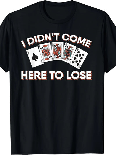 Men's And Women's Retro Texas Hold'em Poker T - Shirt - of Spades & Card Suits Graphic Tee, Machine Washable Round | SAMAG