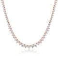 KNOBSPIN 3 Claw D VVS1 Moissanite Tennis Necklace s925 Sterling Silver 18k White Gold GRA Certified - Visuel 7 | SAMAG