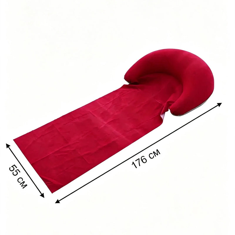 Inflatable Flocked Beach Mattress With Pillow 176×55cm | SAMAG