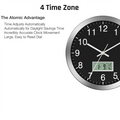 12Inch Wall Clock With Digital Date, Week & Indoor Temp - Battery Operated Wall Clock, Auto Sets,Easy To Read-AT64