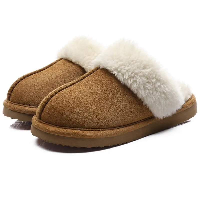 Comwarm Winter Fluffy Fur Slippers for Women Warm New Home Slippers Faux Fur House Mules Shoes Indoor Bedroom Comfy Fuzzy Slides