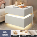 Modern Style Solid Wood Bedside Table with Wireless Charging Smart 2 Drawers Bedroom Nightstands with Lock 40/45/50cm