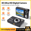 4K 64MP Digital Camera with 18X Digital Zoom, Auto Focus, External Fill Light, 2.8" LCD Screen, Portable Compact Camera for Phot