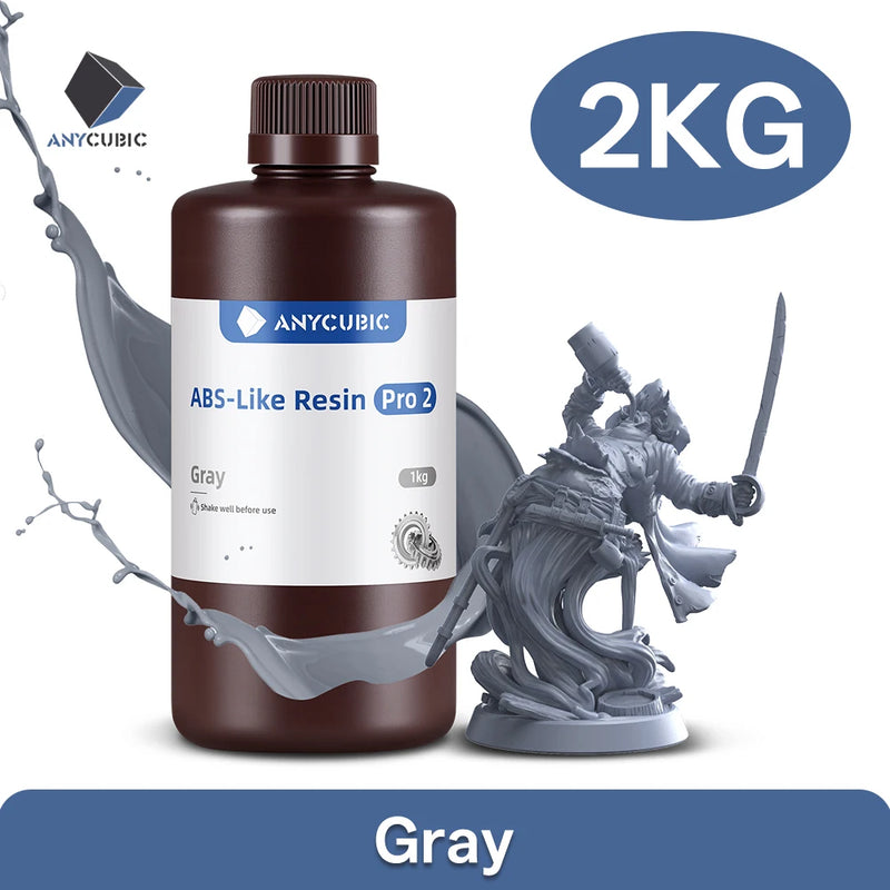 Anycubic ABS Like Pro 2 Resin 2 KG Rapid UV Curing 405nm Standard Photopolymer Resin ABS 3D Resin High Precision for LCD Printer