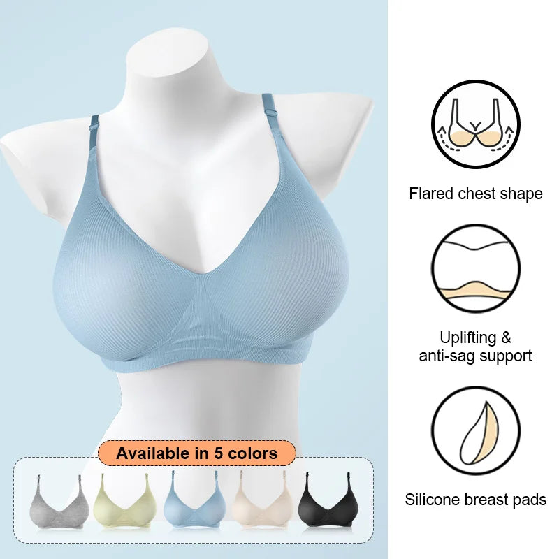 Silicone Breast Mastectomy Bra with Breast Prosthesis Wireless Post-Surgery Pocket Bra for Breast Forms