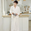 Couple Flannel Robe Winter Thick Warm Bathrobe Long Fleece Sleepwear Loungewear for Men and Women