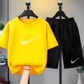 Children Set white T - shirt Short - Sleeved+Shorts Boy Girl - View 8 | SAMAG