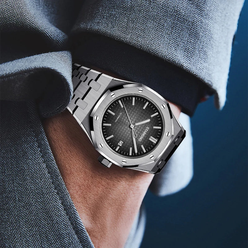 314 Steel Case Luxury Watches For Men Mechanical , Sapphire Glass Watch Mirror, Stainless Steel 50m Waterproof Men Watch Am0533