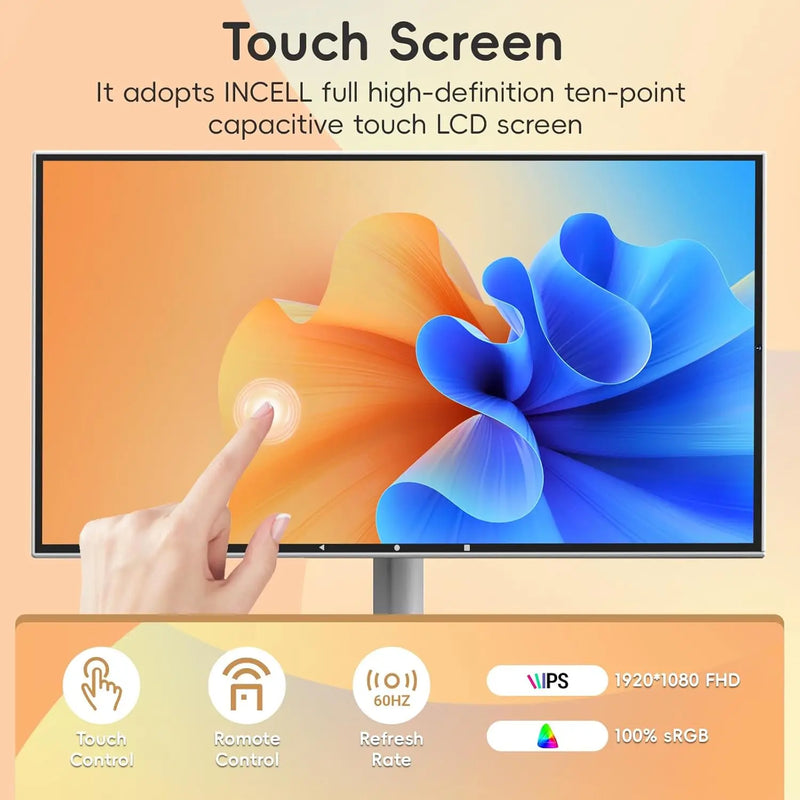 21.5 Inch Portable Smart Android TV with LED Backlight Mini Rechargeable Display Monitor with Rotatable Camera for Home Gym