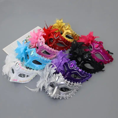 Halloween Princess Half Face Mask Makeup Ball Lily Flower | SAMAG