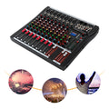 8-Channel Bluetooth Audio Mixer Console, Professional USB DJ Mixing Board with Stereo 2-Track for Live Sound Studio