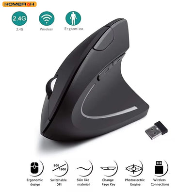 HOMEFISH Vertical Mouse Ergonomic 2.4GHz Wireless Optical | SAMAG
