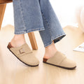 Litfun Classic Clogs Slippers For Women Casual Concise Slides Suede Cork Sandals Summer New Women Mules With Adjustable Buckle