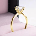 Anziw 0.5 - 3.0CT Moissanite Solitaire Ring Silver 925 14K Gold Plated Wedding Engagement Band For Women - Visuel 5 | SAMAG