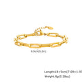 Gold Color Men's Chain Bracelet, Hip Hop Stainless Steel Chunky Wristband, Rock Punk Jewelry Gift for Dad - Visuel 17 | SAMAG