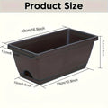 3 Pieces Rectangle Plant Containers Decors with Drainage Holes Flower Pot Plant Pot Window Box Planter for Outdoor Garden Home
