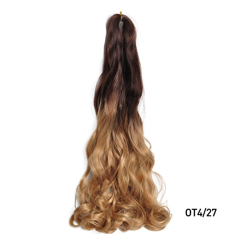 Loose Wave Braiding Hair Extensions 24" Synthetic Spiral Curls Braids Hair Pre Stretched Bouncy Braid French Curls Braiding Hair