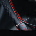 Car Steering Wheel Cover Needles And Braid Thread Artificial Leather Car Covers Suite 3 Color DIY Texture Soft Auto Accessories