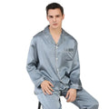 Birdtree 19 Momme 100%Pure Silk Pajamas Sets, Men Homewear Male Casual Long Sleeve Loungewear Pant 2 PCS Suit Sleepwear S38008QM