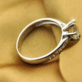 Luxury 925 Sterling Silver Classic Ring for Women Six claw jewelry simple 70ct diamond ring imitation diamond women's ring