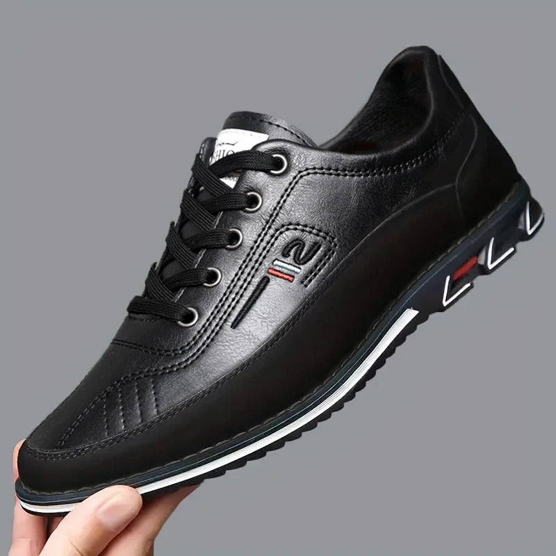 Men's Business Casual Shoes, Solid Color, Pvc Sole, Comfortable for All Seasons