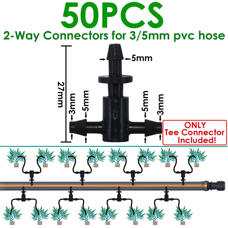 KESLA Greenhouse Drip Irrigation 4-Way 3/5mm 2-Way Drip Arrow Transmitter Garden Automatic Watering System Potted Plant 10/20set
