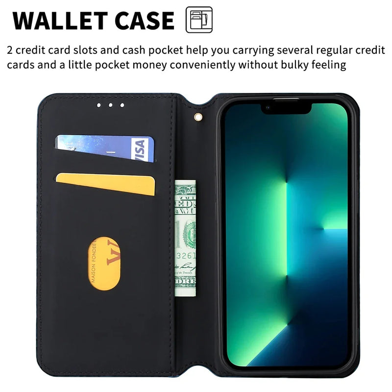 Magnetic Wallet Leather Case for Samsung Galaxy S25 Ultra S24 Plus S23 A06 A16 A26 A36 A56 A17 Flip Stand Card Solt Bag Cover