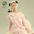 SUJIIN Women's Cute Pajamas Sets Autumn Winter Panda Graphic Sleepwear for Women Men Couple Loungewear Suit Home Clothes SH001
