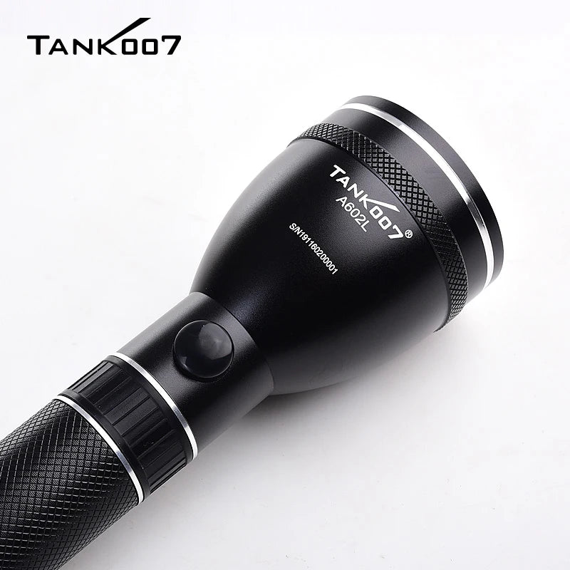 TANK007 A602L High Power Rechargeable LED Flashlight 500m Long Range 3 Modes Light USB EDC Torchlight for Home Travel Camping