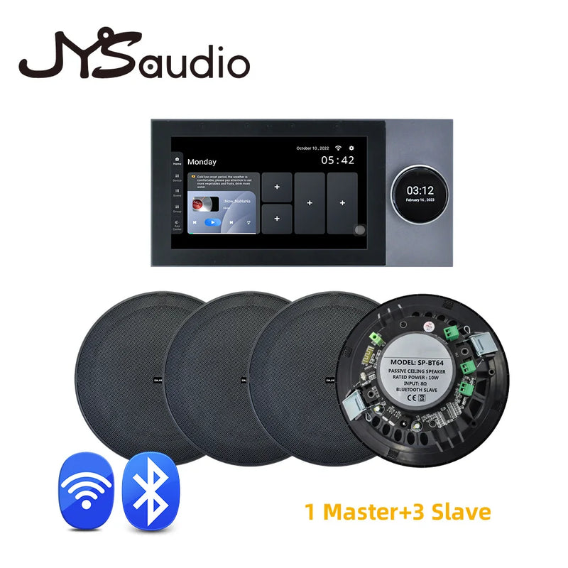 Audio Set Smart Home Theater TUYA Wall Sound Amplifier WiFi Touch Screen Android Power Amp Bluetooth 6"" Stereo Ceiling Speaker