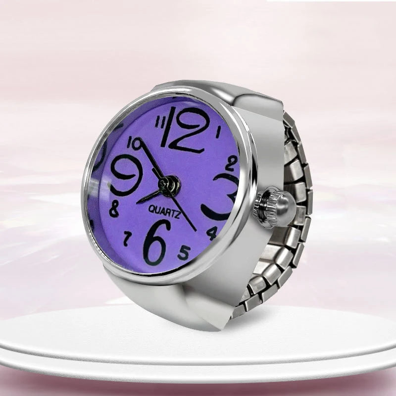 Kiss Jewelry Women Men Vintage Classic Finger Watch Rings Punk Stretchy Strap Quartz Watches Clock Ring Hip-hop anillos 2023
