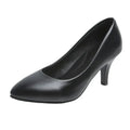 2023 New Women's High Heels Pointed Toe Professional Versatile Work Shoes Black Leather Single Shoes Polyurethane Sole