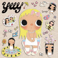 YuY Stickers INS-style Sticker Journal Sticker Cute Girl Stickers Cartoon Figure Laptop Phone Case Decal наклейки