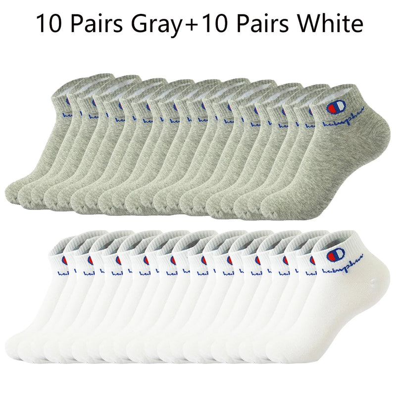 10/20/30 Pairs Ankle Socks Men Women Cotton Brand | SAMAG