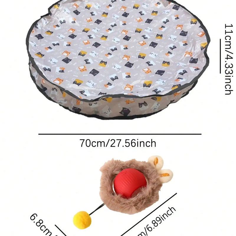 Cat Hunting Toy Set, Electric Cat Ball Toy With Lighting, Chasing & Hunting Pet Toy, USB Rechargeable, Kitten & Pet Supplies