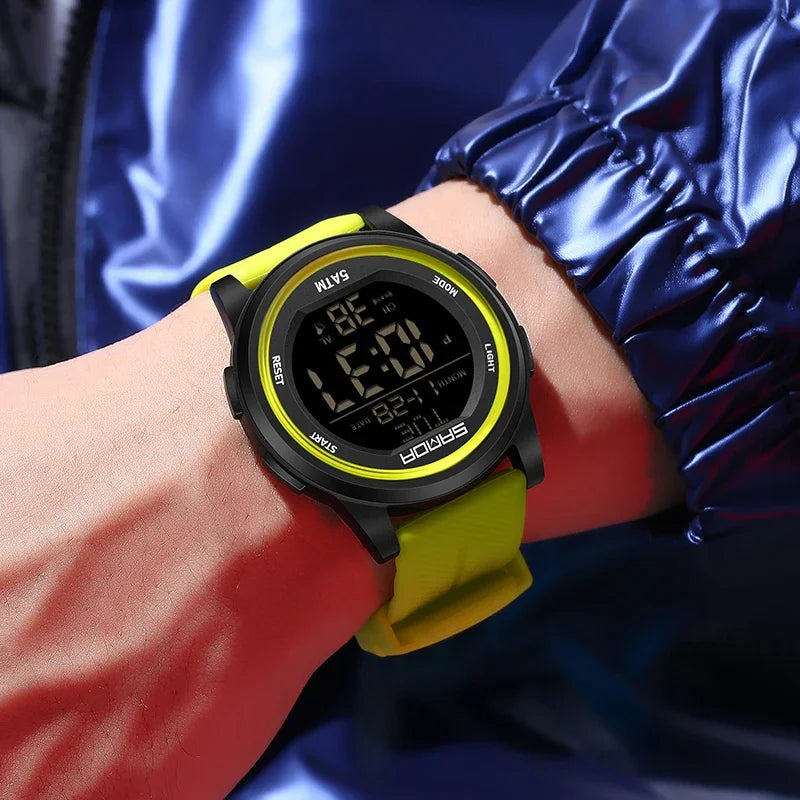SANDA 6182 Multifunction Waterproof LED Digital Mens Wristwatches Sport Electronic Watch for Alarm Clock - Visuel 6 | SAMAG
