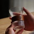 350ML Japanese Style Glass Coffee Mug Walnut Cup Sleeve Glass Cup Glasses Coffeeware Tea Mugs Beer Mug