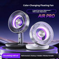 Foldable Air Circulation Fan Rechargeable Desk Fan Wall Mounted 5 Speed LED Ambient Light for Home Office