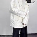 2025 Autumn Winter Fashion Motocycle Zipper PU Leather Jacket Cargo Jacket Men Hip Hop Punk Oversized 2025 New Coats