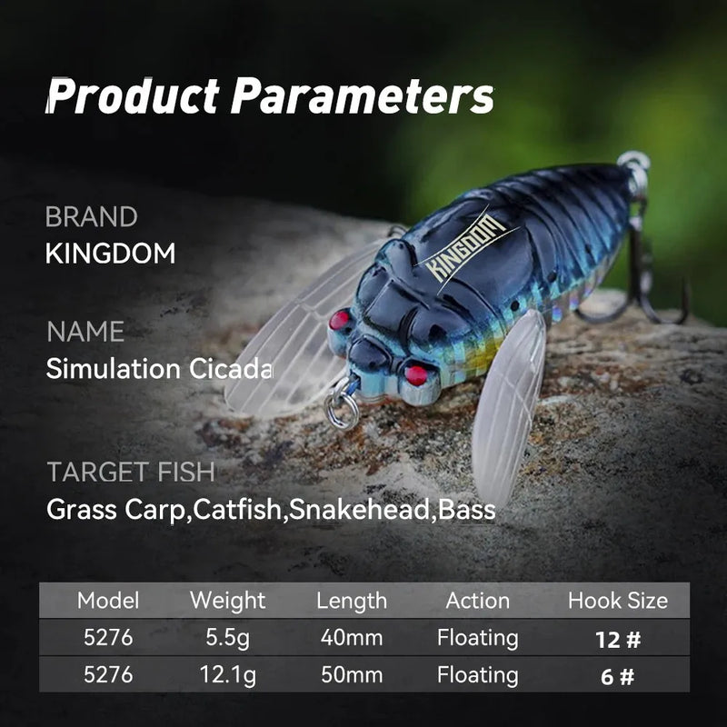 Kingdom Fishing Lure Bionic Cicada 40mm5.5g 55mm12.1g | SAMAG