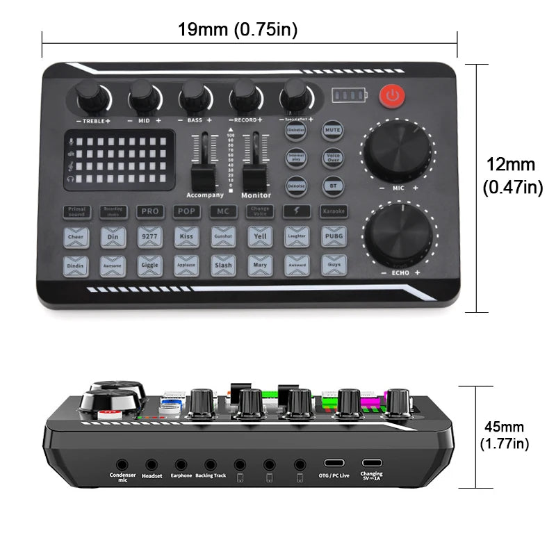F998 Sound Card Microphone Sound Mixer Sound Card Audio Mixing Console Amplifier Live Music Mixer Amplifier Dj Equipment