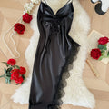 Sexy Lace Patchwork Pajamas Comfortable And Casual Long | SAMAG