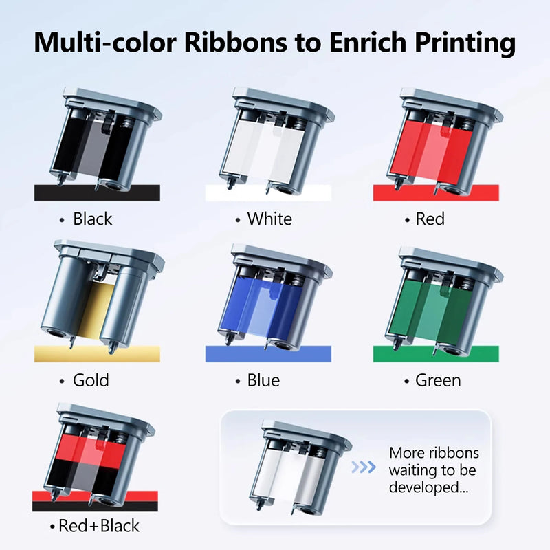 2Rolls Balck White or Color Ribbons of Niimbot M2 Thermal Transfer Label Printer Home Office 20-50mm Width Pint up to 24 Meters